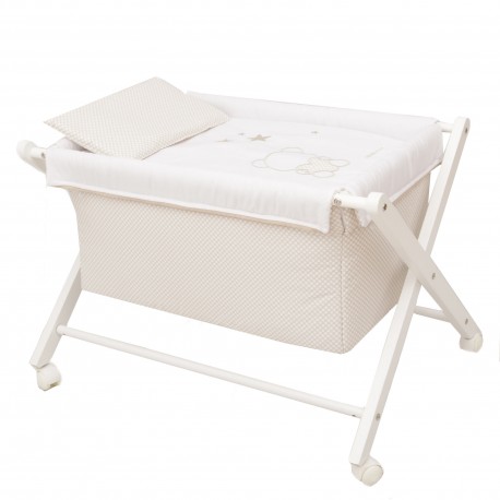 Minicuna tijeras homologada plegable mibebestore Topos Beige