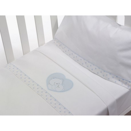 Triptico sabanitas Oso Corazón Beige