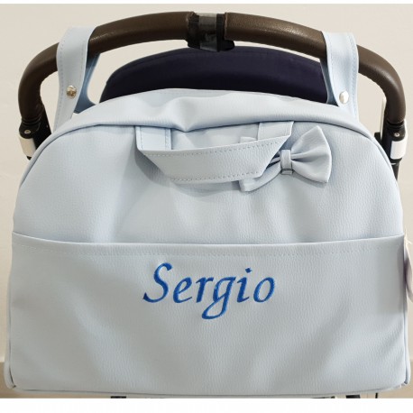 Bolso Personalizado Lazo Polipiel CELESTE - mibebestore