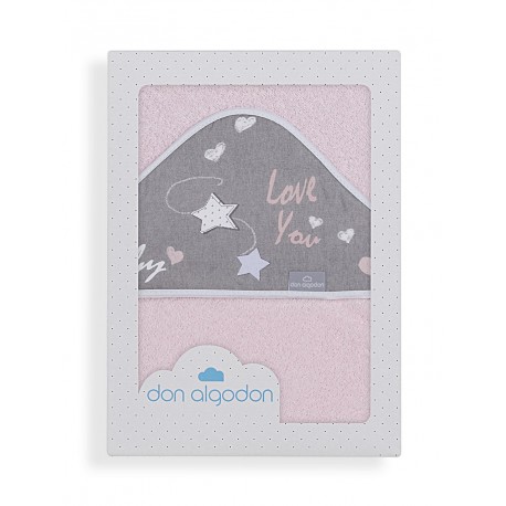 DON ALGODON Capa baño - Modelo Love You Azul