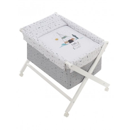 DON ALGODON Minicuna tijeras  Mibebestore - Tipi gris