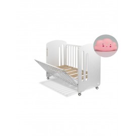 Cuna Lovely Premium con REGALO lampara quitamiedos  nube blanco
