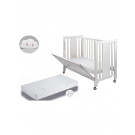 Cuna Moonet Premium con colchón y REGALO lampara quitamiedos dino blanco